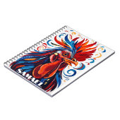 Rustikales Country Folk Rooster Huhn Red Blue Name Notizblock (Linke Seite)