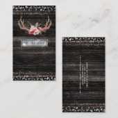 Rustikales Country Glam Blume & Antlers Boho Chic Visitenkarte (Vorne/Hinten)