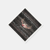 Rustikales Country Glam Blume & Antlers Chic Boho Serviette (Ecke)