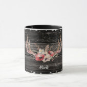 Rustikales Country Glam Blume & Antlers Chic Boho Tasse (Zentrum)
