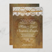 Rustikales Country Heart Lace Hochzeit Einladungen (Vorne/Hinten)