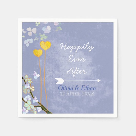 Rustikales Country Hearts Powder Blue Wedding Serviette (Vorderseite)