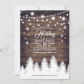 Rustikales Country Holiday Dinner Party Einladung (Vorderseite)