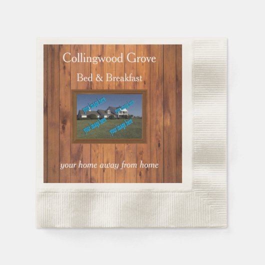 Rustikales Country Inn 🤎 gemütliches Bed and Brea Serviette (Vorderseite)