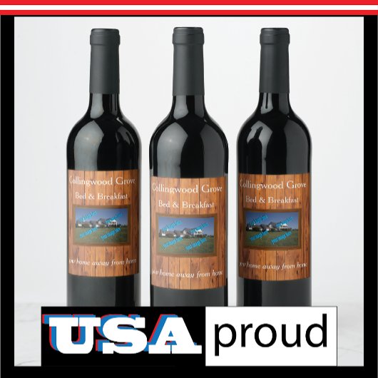 Rustikales Country Inn 🤎 gemütliches Bed and Brea Weinetikett