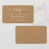 Rustikales Country Kraft Einfache Script-UAWG Begleitkarte (Vorne/Hinten)