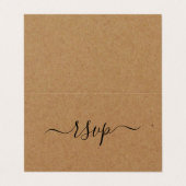 Rustikales Country Kraft Einfaches Script Foto RSV Visitenkarten (Außenseite Aufgefaltet)