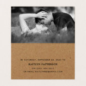 Rustikales Country Kraft Einfaches Script Foto RSV Visitenkarten (Innenseite Aufgefaltet)