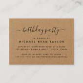 Rustikales Country Kraft Geburtstagsparty Ticket (Vorderseite)