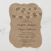 Rustikales Country Kraft Paper Wedding Einladung (Vorne/Hinten)