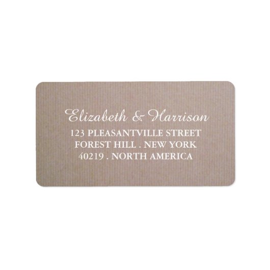 Rustikales Country Kraft Wedding Adressaufkleber (Vorne)