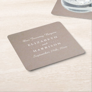 Rustikales Country Kraft Wedding Rechteckiger Pappuntersetzer