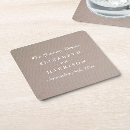 Rustikales Country Kraft Wedding Rechteckiger Pappuntersetzer (angewinkelt)