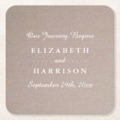 Rustikales Country Kraft Wedding Rechteckiger Pappuntersetzer (Vorderseite)