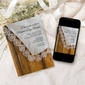 Rustikales Country Lace Muttertag Brunch Einladung