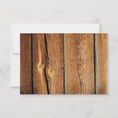 Rustikales Country Lace Twine Wood Wedding RSVP (Rückseite)