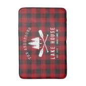 Rustikales Country Lake House Tree Red Buffalo Kar Badematte (Vorderseite Vertikal)