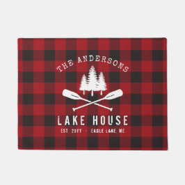 Rustikales Country Lake House Tree Red Buffalo Kar Fußmatte