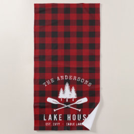 Rustikales Country Lake House Tree Red Buffalo Kar Strandtuch