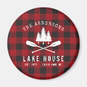 Rustikales Country Lake House Tree Red Buffalo Magnet (Vorne)