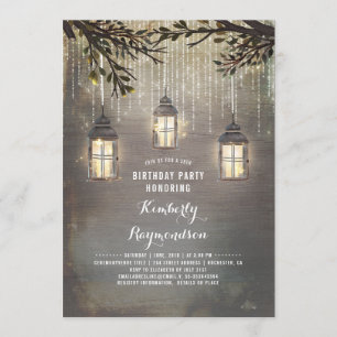 Rustikales Country Lanterns Garden Geburtstagspart Einladung