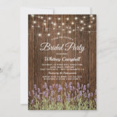 Rustikales Country Lavender Lights Brautparty Einladung (Vorderseite)