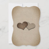 Rustikales Country Lila Burlap Sonnenblume Hochzei Einladung (Rückseite)