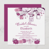 Rustikales Country Mason Jar Brautparty Einladung (Vorne/Hinten)