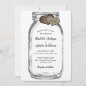 Rustikales Country Mason Jar Kraft Papier Hochzeit Einladung (Vorderseite)
