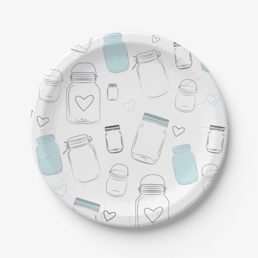 Rustikales Country Mason Jars Party Pappteller (Vorderseite)