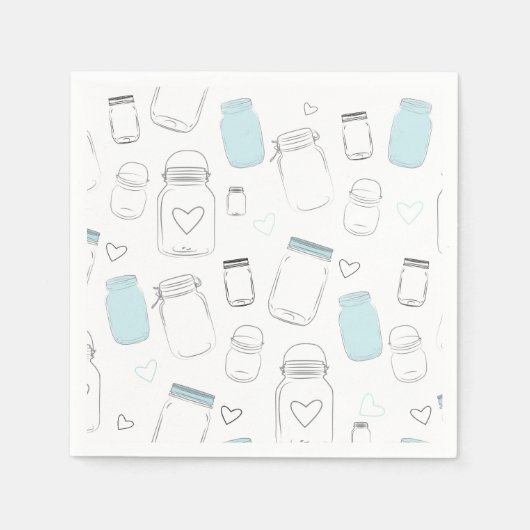 Rustikales Country Mason Jars Party Serviette (Vorderseite)