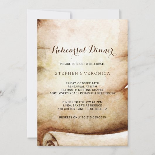 Rustikales Country Probe Dinner Einladung (Vorderseite)