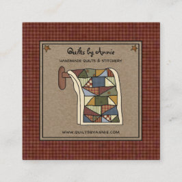 Rustikales Country Quilter Stitcher Handmade Craft Quadratische Visitenkarte