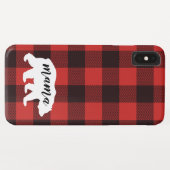 Rustikales Country Red & Black Flannel Mama Bear Case-Mate iPhone Hülle (Rückseite (Horizontal))