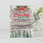 Rustikales Country Red bow Krawatte Holiday Weihna Einladung (Stehend Vorderseite)