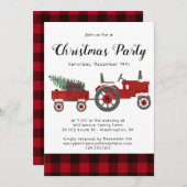Rustikales Country Red Buffalo Kariertes Weihnacht Einladung (Vorne/Hinten)