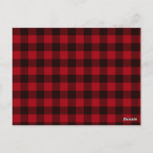 Rustikales Country Red Buffalo Kariertes Weihnacht Postkarte (Rückseite)