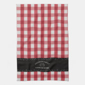 Rustikales Country Red Gingham Black Chalkboard Geschirrtuch (Vertikal)