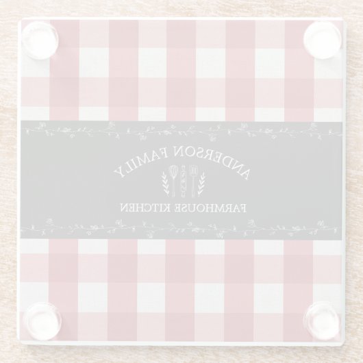 Rustikales Country Red Gingham Black Chalkboard Glasuntersetzer (Rückseite)