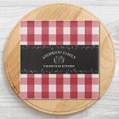 Rustikales Country Red Gingham Black Chalkboard Glasuntersetzer