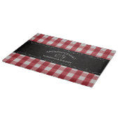Rustikales Country Red Gingham Black Chalkboard Schneidebrett (Ecke)
