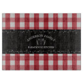 Rustikales Country Red Gingham Black Chalkboard Schneidebrett (Vorderseite)