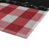 Rustikales Country Red Gingham Black Chalkboard Schneidebrett (Ecke)
