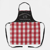 Rustikales Country Red Gingham Black Chalkboard Schürze (Vorderseite)