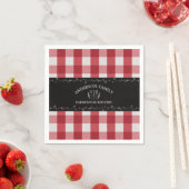 Rustikales Country Red Gingham Black Chalkboard Serviette (Beispiel)