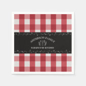 Rustikales Country Red Gingham Black Chalkboard Serviette (Vorderseite)