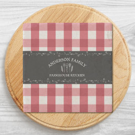Rustikales Country Red Gingham Black Chalkboard Steinuntersetzer