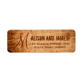 Rustikales Country Scratched Wood Monogram Wedding (Vorne)