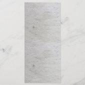 Rustikales Country Silver Birch Tree Hochzeitmenü Menükarte (Rückseite)