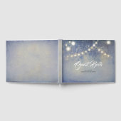 Rustikales Country String Lights Dusty Blue Weddin Gästebuch (Voll)